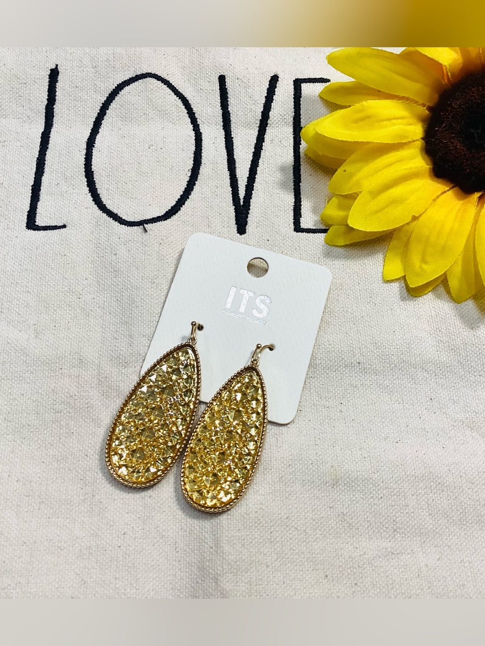 Yellow Gold Sparkle Earrings